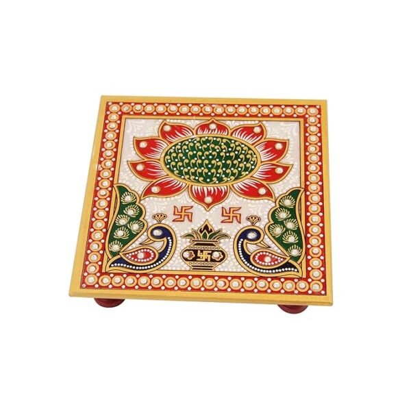 Handcrafted Wooden Decorative Pooja Chowki